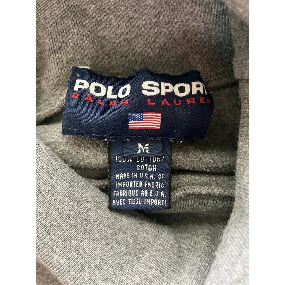 Polo Sport Ralph Lauren Gray Cotton Turtleneck Knit Logo Sweater Men’s M